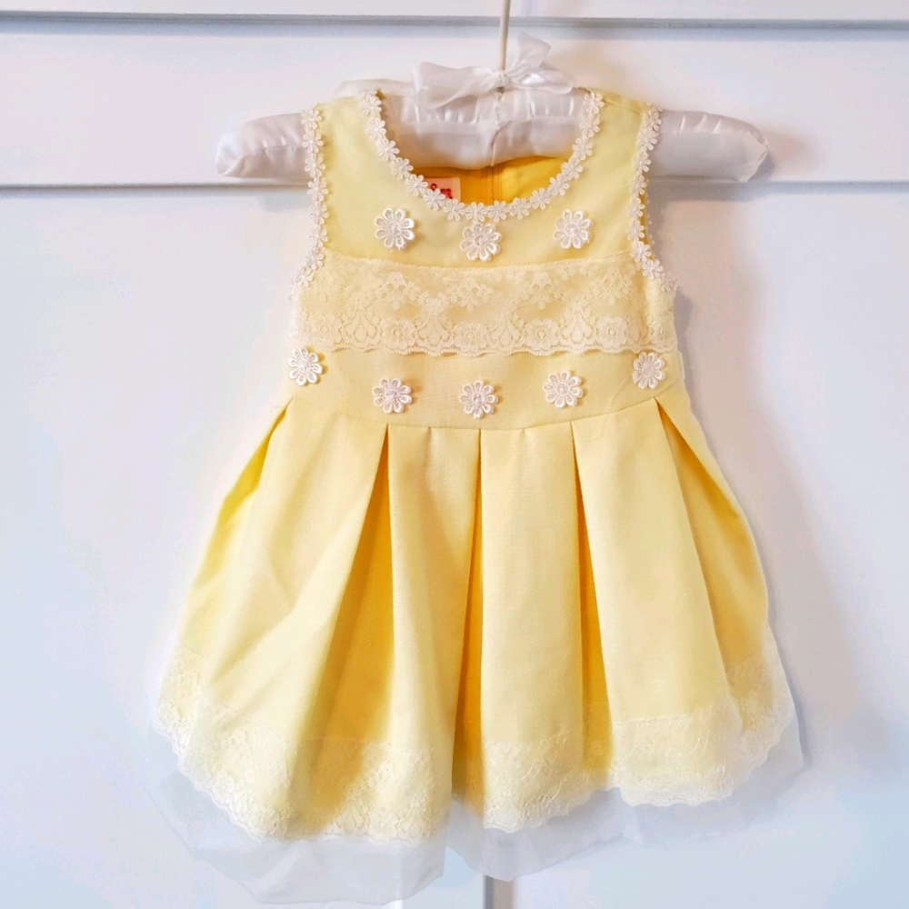 Jessica Ann yellow lace dress 18 month